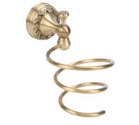 Luocute Porta-phon da Parete in Rame Antico, Organizer per Asciugacapelli con Intagli Decorativi, Mensola per Asciugacapelli a Spirale Antiruggine, Organizer da Bagno per Bagno
