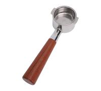 Luocute Portafiltro Senza Fondo da 51 Mm, Filtro per caffè con Manico per con Cestello Filtrante in Acciaio Inossidabile, Manico in Legno