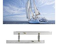 Luocute Righello di Navigazione Marina Parallelo, Scala Trasparente, (450 | Strumento per tracciare carte nautiche, rame lucido, acrilico trasparente, leggero, per disegno di linee azimutali, marino