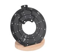 Luocute Ruota del Circolo delle Quinte, Strumento di Apprendimento Musicale in Lega di Alluminio con Tabella degli Accordi e Supporto in Legno per Insegnanti di Studenti di Teoria (BLACK)