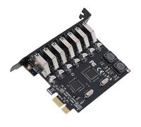 Luocute Scheda di Espansione PCIe USB 3.0 a 7 Porte per PC Desktop, Trasferimento Dati Superveloce a 5 Gbps, Scheda Hub da PCI Express a USB 3.0 con Dedicati Supporto UASP, Plug and