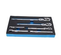 Luocute Set di Chiavi a Cricchetto Flessibile Flessibile per la Testa di Testa, Set di Chiavi a Cricchetto a Testa a 6 Pezzi 1/4 Pollici 3/8 Pollici 1/2 Pollici con Barra di Estensione,