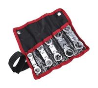 Luocute Set di Chiavi Corte, Set di Chiavi a Cricchetto con Testa Flessibile da 5 Pezzi Metrico 8 10 12 13 14 15 16 17 18 19 Mm, estremità a Doppia Scatola da 72 Denti, con Custodia