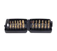 Luocute Set di Maschi per Trapano Combinati da 12 Pezzi, Maschi Imperiali Metrici con Codolo Esagonale Rivestito in Titanio HSS per Foratura Maschiatura Svasatura Piastre Metalliche in