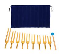 Luocute Set Diapason, Diapason Risonanti in Lega di Alluminio per Terapia del Suono e Meditazione con Attivatore in Legno di Faggio, 174 Hz a 963 Hz
