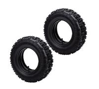 Luocute Set Pneumatico e Camera d'Aria 4.10/3.50-6 Gomma Resistente | 2 Pneumatici con 2 Camere D'aria, Nuclei delle Valvole e Strumento di Rimozione, Adatti a Tosaerba, Camion a Mano,