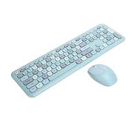 Luocute Set Tastiera e Mouse Wireless, Accessorio per Tastiera Multimediale 2.4G 110 Tasti con Tasti Compositi FN per Laptop PC 7 8 10, Combinazioni di Mouse e (666 Set senza fili colore misto blu)