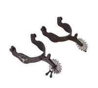 Luocute Speroni Occidentali Antichi da 2 Pezzi, Acciaio a Basso Tenore di Carbonio con Rotelle Rotanti | per equitazione e lavoro nel ranch, speroni per stivali da equitazione vintage incisi con rotelle rotanti, antichi