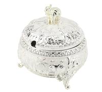 Luocute Squisita Zuccheriera, Zuccheriera Decorativa in Lega di Zinco e Vetro con Coperchio e Cucchiaino, Elegante Centrotavola per la Tavola da Cucina e per le feste. (Argento Bianco)
