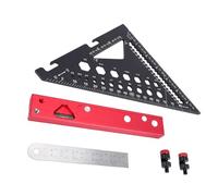 Luocute Strumento da Carpentiere Quadrato per Travi, Righello Triangolare in Lega di Alluminio con Angolo di 45 e 90 Gradi con Scala di Marcatura 3D e Impugnatura Ergonomica, per la