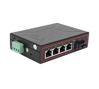 Luocute Switch Ethernet Industriale, 1 Porta Ottica SFP Gigabit 4 Porte RJ45 10/100M, Convertitore Multimediale Gigabit Ethernet, Modulo SFP Sostituibile a Caldo per Trasmissione in