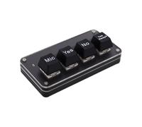 Luocute Tastiera Macro Meccanica Cablata con Microfono per Ingresso | Tastierino a 4 Tasti, Tasti Macro Autoprogrammati, Materiale ABS, Plug-and-play, per Ai Voice to Text e Giochi