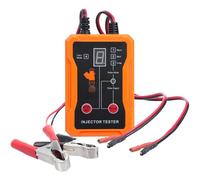 Luocute Tester e Pulitore per Iniettori di Carburante, 8 modalità di Impulso 2 Terminali di Uscita Display LCD, con 4 Adattatori e Protezione da Cortocircuito, per Veicoli a Benzina (Orange)