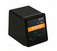 Luocute Ticker Bitcoin, Display del Prezzo Crittografico in Tempo Reale da 1,54 Pollici per 300 Monete, con WiFi, Tipo C, Meteo, Temperatura, umidità, per Scrivania, Casa, Regalo per gli (BLACK)