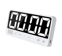 Luocute Timer da Cucina a LED Extra Large, 7,5 X 3,7 X 1,1 Pollici Conto Alla Rovescia con 99 Ore 59 Minuti 6 Volumi di Allarme 3 Memorie di Tipo C Ricarica per Cucina, Aula, Palestra (WHITE)