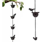 Luocute Ucci da 7,9 Piedi sulla Catena di Pioggia a Tazza, Catena di Pioggia per Uccelli Mobili per Grondaie Deviatore di Acqua Piovana Vintage con Finitura in Bronzo Antico per