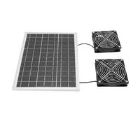 Luocute Ventola Ad Energia Solare, Silicio Monocristallino da 75 W IPX7 Impermeabilizzazione da 6,7 Pollici Ventola di Scarico Solare con Rete in Metallo Adatto per Case per Animali