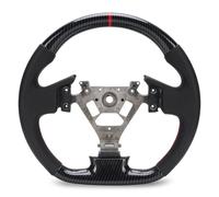 Luocute Volante in Fibra di Carbonio con Cucitura Rossa, Presa Ergonomica, Tuffo Idro per G35 2003-07, Volante per Fondo Piatto Sostitutivo, Pelle Perforata