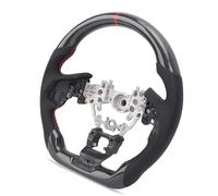 Luocute Volante in Fibra di Carbonio, Sostituzione di WRX VB 2022+, per Levorg Sti VN 2021+, per GK GT 2020-2023, con Creste di, Cuciture e Pelle Perforata, Volante a Forma di D