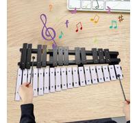 Luocute Xilofono Glockenspiel da 30 Note, Strumento Musicale a Percussione Portatile Pieghevole con 2 Bacchette e Borsa per il Trasporto, per Principianti, Studenti, Insegnanti, (Nero bianco)