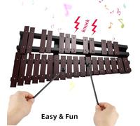 Luocute Xilofono Glockenspiel da 30 Note, Strumento Musicale a Percussione Portatile Pieghevole con 2 Bacchette e Borsa per il Trasporto, per Principianti, Studenti, Insegnanti, (Caffè)