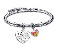 LUODAN 2 Pezzi Mamma Figlia Bracciale Donna Braccialetto Famiglia Gioielli Regali della Festa della Madre Regalo di Compleanno per Donna Ragazza l'amore della mia vita (8)