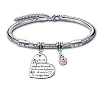 LUODAN 2 Pezzi Mamma Figlia Bracciale Donna Braccialetto Famiglia Gioielli Regali della Festa della Madre Regalo di Compleanno per Donna Ragazza l'amore della mia vita (7)