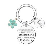 LUODAN Ispirativo regalo portachiavi per le Donne Uomo,A-Z 26 lettera iniziale ciondolo portachiavi a volte dimenticati quanto tu sia straordinaria pertanto...Per Figlia Sorella Amici Mamma (F)