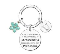 LUODAN Ispirativo regalo portachiavi per le Donne Uomo,A-Z 26 lettera iniziale ciondolo portachiavi a volte dimenticati quanto tu sia straordinaria pertanto...Per Figlia Sorella Amici Mamma (U)
