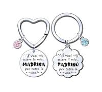 LUODAN Madrina Padrino Portachiavi Regalo vuoi essere la mia madrina/vuoi essere il mio padrino Sii Scolpito Portachiavi per Il Madrina Padrino,Regalo Compleanno Natale Battesimo Madrina Padrino (3)