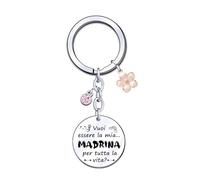 LUODAN Madrina Portachiavi Regalo“vuoi essere la mia madrina per tutta la vita” Sii Scolpito Portachiavi per Il Madrina,Regalo di Compleanno,Regalo di Natale,Regalo madrina battesimo (3)
