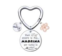 LUODAN Madrina Portachiavi Regalo“vuoi essere la mia madrina per tutta la vita” Sii Scolpito Portachiavi per Il Madrina,Regalo di Compleanno,Regalo di Natale,Regalo madrina battesimo (2)