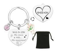 LUODAN Regalo Madrina Richiesta Portachiavi Tata Vuoi Essere Mia Madrina Idea Regalo Annuncio Originale per Battesimo Comunione Compleanno Natale, 1, Taglia unica