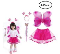 LUOEM 4 pezzi / set ragazze angolo costumi fata doppio fascia bacchetta