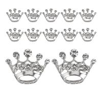 LUOEM Set 12 Spille Corona Argento Con Strass Donna Spilla Tiara Diadema Con Diamanti Per Nozze Feste Concorsi Decorazione Moda Per Abbigliamento Borse Sciarpe