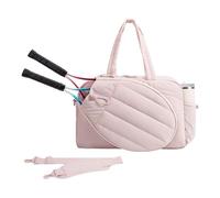 LUOFENG Borsa da tennis leggera e pratica per donne e uomini, in nylon impermeabile, con scomparto imbottito per 2 racchette, tracolla regolabile