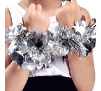 LUOFENG Braccialetti da polso per danza, spettacoli di danza, braccialetti da polso con paillettes scintillanti braccialetto glitterato copricapo accessorio per costumi di Halloween, 10-25 cm