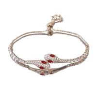 LUOFENG Braccialetto a serpente regolabile di lusso con diamanti tempestati di design flessibile chiusura da polso in lega gioielli per le donne