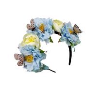 LUOFENG Cerchietto per capelli con fiori in tessuto per festival musicali con decorazioni musicali accessori per capelli da sposa copricapo per matrimonio