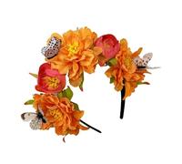 LUOFENG Cerchietto per capelli con fiori in tessuto per festival musicali con decorazioni musicali accessori per capelli da sposa copricapo per matrimonio