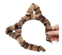 LUOFENG Cerchietto per capelli con orecchie da gattino, motivo leopardato, in peluche, per Halloween, cosplay, trucco, lavaggio viso, palcoscenico, gioco