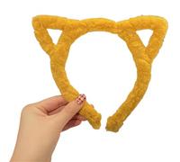 LUOFENG Cerchietto per capelli con orecchie da gattino, motivo leopardato, in peluche, per Halloween, cosplay, trucco, lavaggio viso, palcoscenico, gioco