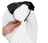 LUOFENG Cerchietto per capelli vintage con fiocco e velo per donne anni '20, fascia per costume da flapper, fascia antiscivolo per capelli per abiti formali