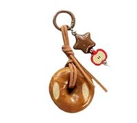 LUOFENG Ciondolo a forma di brezel a forma di pane, per auto, portachiavi in corda intrecciata, per zaino, borsa, decorazione per borse