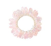 LUOFENG Elegante cravatta per capelli con perle di conchiglia, da donna, morbida fascia elastica per coda di cavallo, per uso quotidiano e occasioni speciali