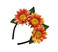 LUOFENG Fascia per capelli con girasole, coroncina per donne e adolescenti, stile bohémien, accessorio per capelli per feste e festival musicali