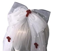 LUOFENG Fascia per capelli con velo punk per festival e feste, design unico in rete, con spilla incrociata, per gli appassionati di moda