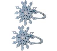 LUOFENG Fermaglio per capelli a tema natalizio con fiocchi di neve, 2 pezzi, per donne e ragazze, clip laterali antiscivolo per tutte le età, ornamento per capelli