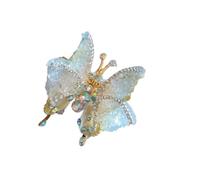 LUOFENG Fermaglio per capelli con farfalla 3D per ragazze, elegante fermaglio per capelli con ali mobili, con strass scintillanti, per donne
