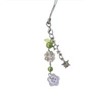 LUOFENG Lucky Green Quattro Foglie Erba Portachiavi Perline Charm Stile Coreano Accessorio Alla Moda Per Borse Decorazione Del Telefono